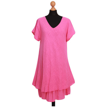 Women Dress Ladies Frill 2layered