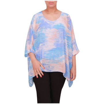 Ladies Italian Top Women Tie Dye Flare Chiffon Shirt Summer Girls Casual Blouse