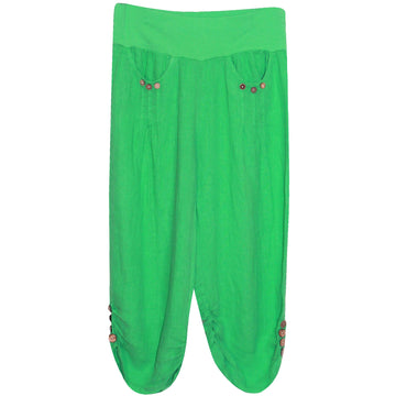 Women capri trouser ladies linen 3/4 length three quarter short length pants gift Reg Size