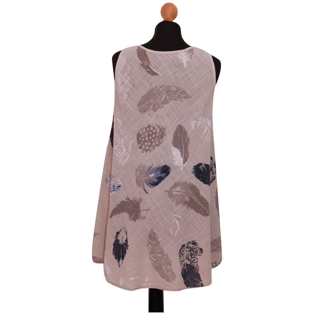 ladies vest women printed feather top V-neck