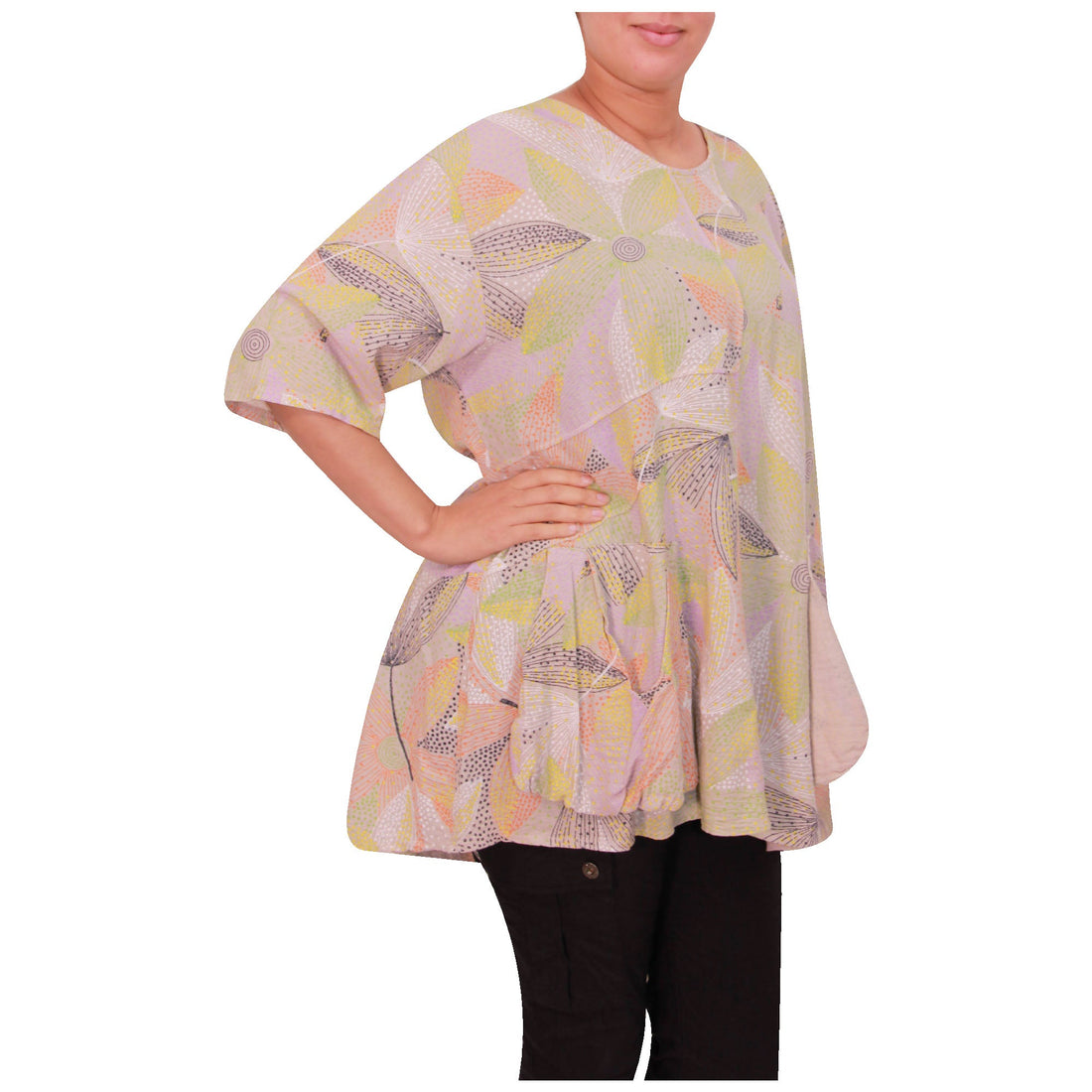 Women Italian Printed Top Ladies Quirky Pocket Top