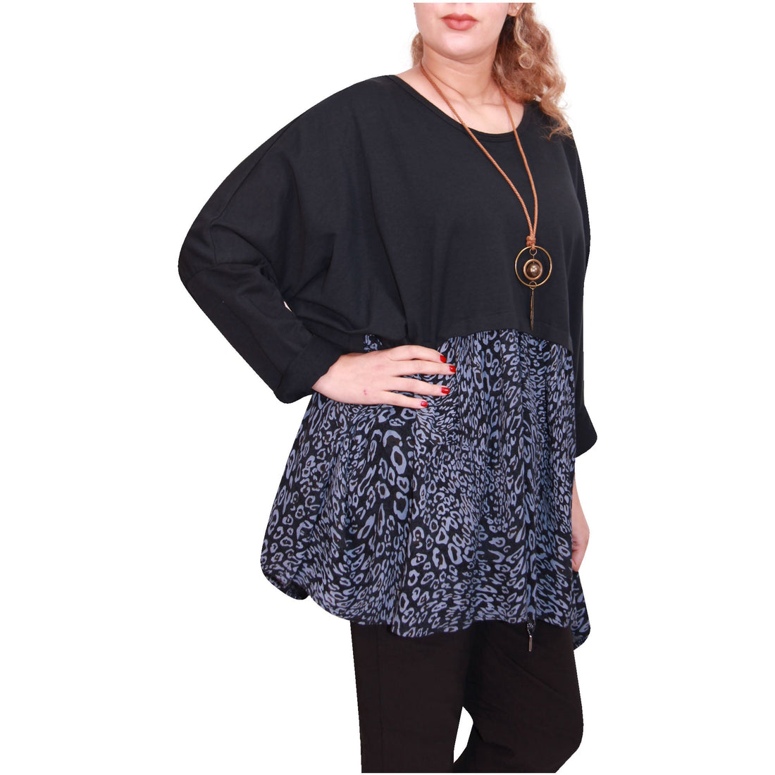 Women Italian Top Leopard Print Shirt Top Ladies Summer T-Shirt