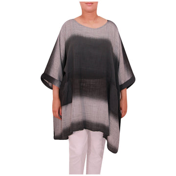 Italian Tiedye Plus Size Cotton Top With Front Pockets