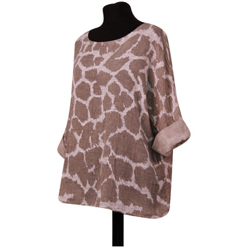Italian Giraffe Print Crop Top