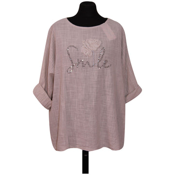 Italian Smile Sequin Crop Top