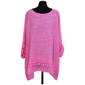 Italian Ladies Plain Lace Top