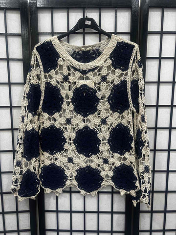 Ladies Crochet Long sleeve Top-5190