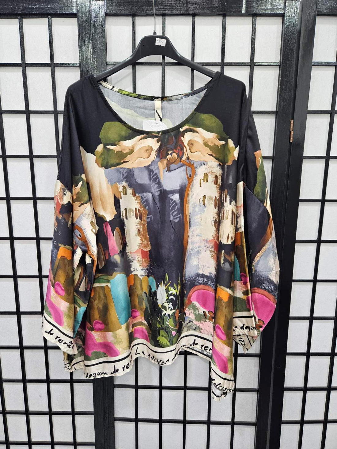 Italian Printed Satin Top - 5235