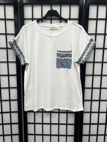 Italian Short Sleeve One Pocket Top-5188