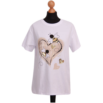 LADIES T SHIRT BE HEART PRINT WOMEN ITALIAN PRINTED TOP
