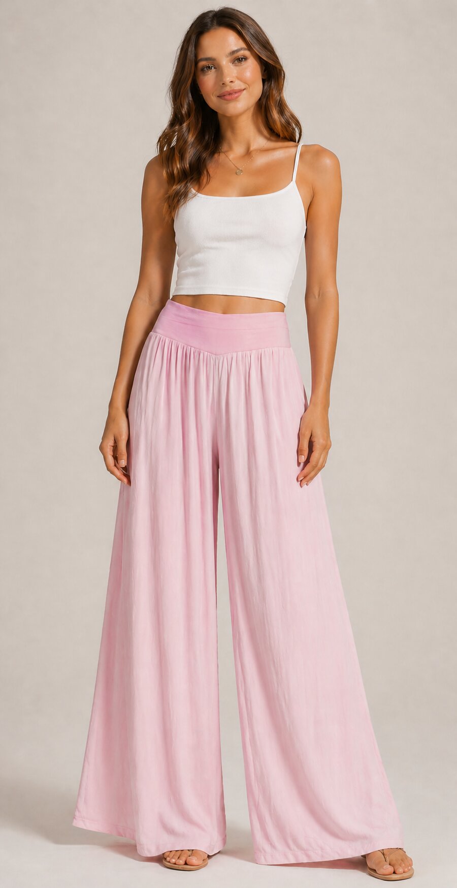 High Waist Wide Leg Palazzo Trousers