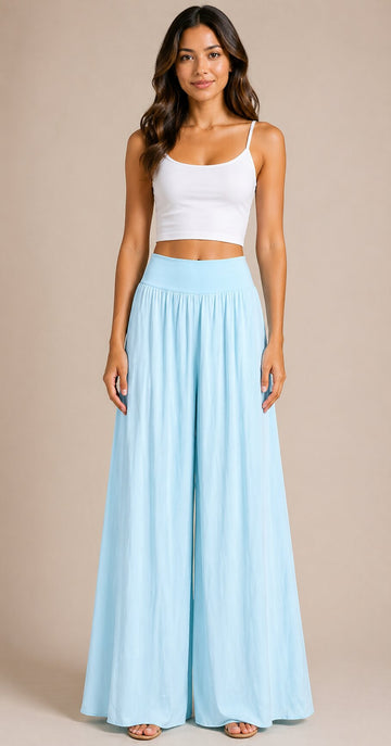 High Waist Wide Leg Palazzo Trousers