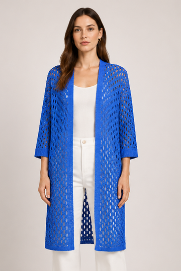Back Star Shaped Knit Longline Cardigan