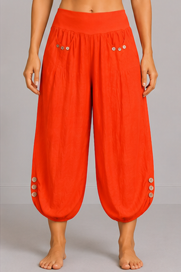 Plan Hem Button Detail Harem Trousers
