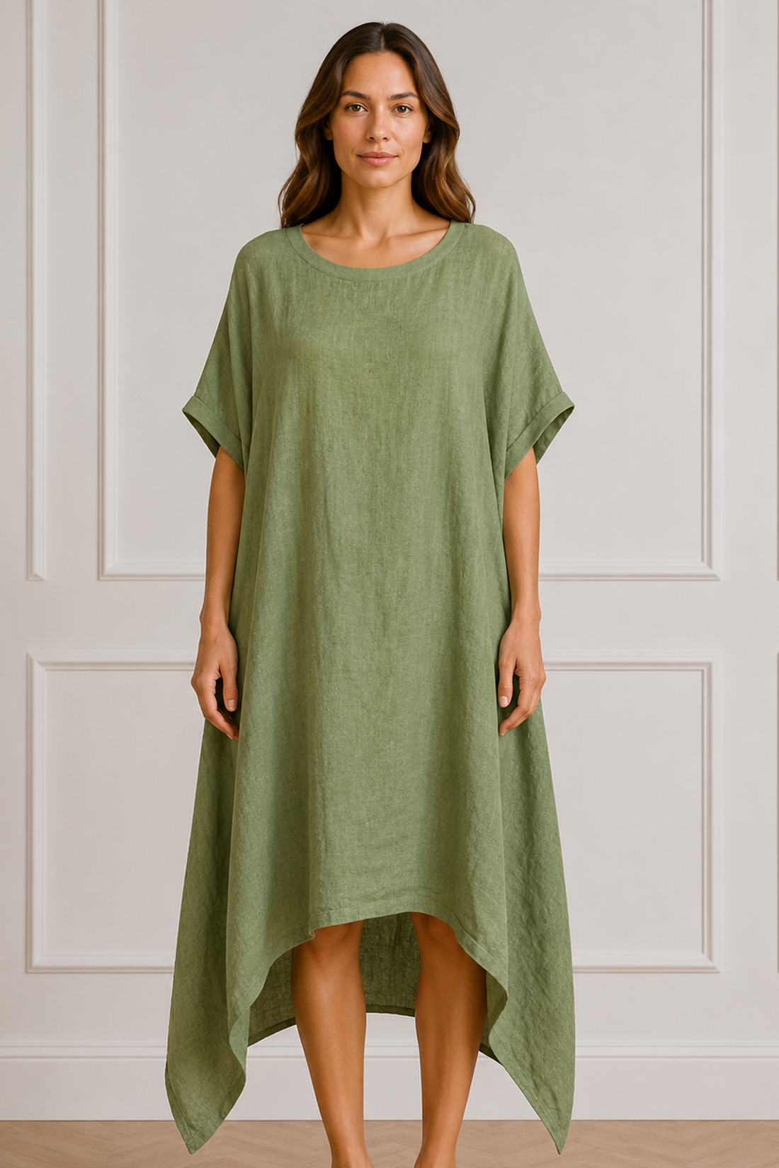 Plain Hanky Hem Oversize Dress