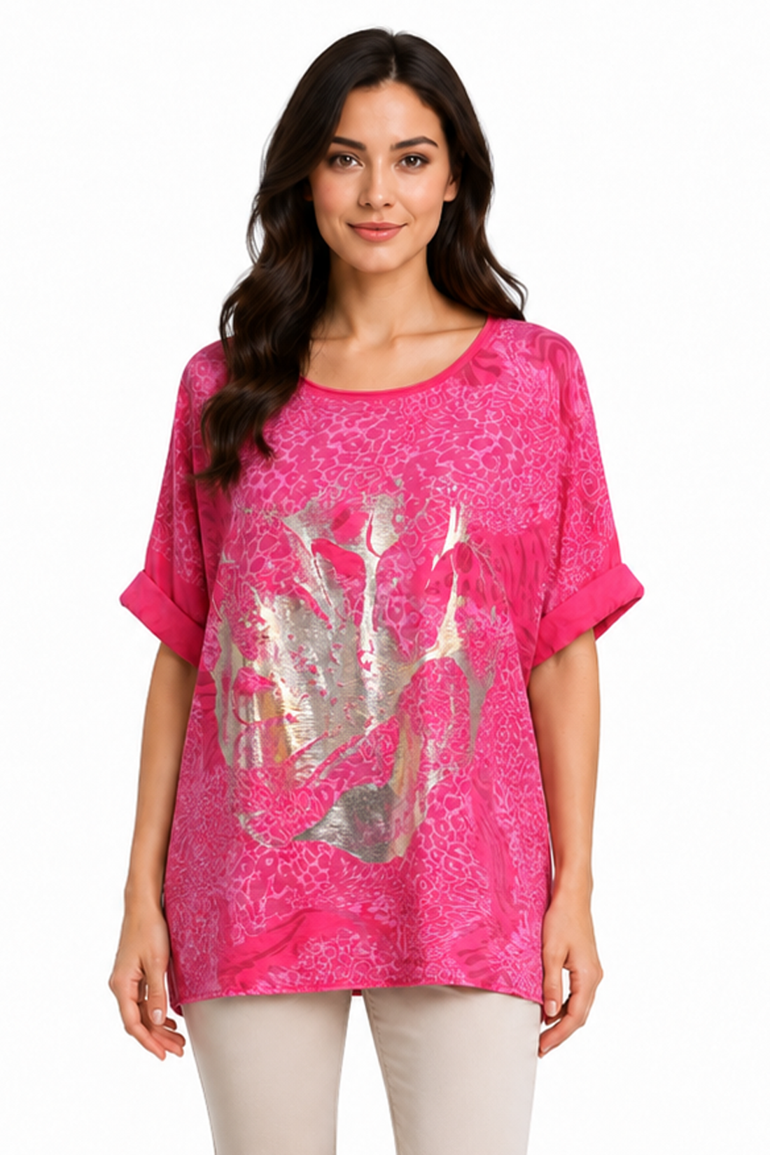 Leopard Print Oversized Tunic Top