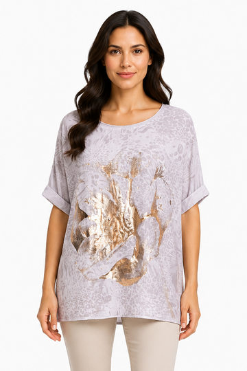 Leopard Print Oversized Tunic Top
