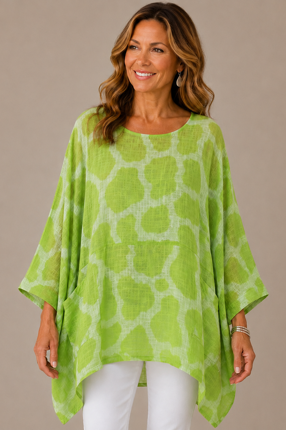 Giraffe Print Oversized Tunic Top