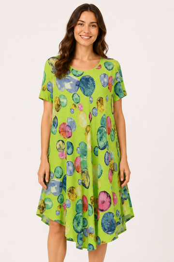 Circle Print Hanky Hem Dress